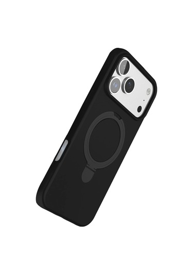 Özel Apple I Phone 17 Pro Regal Magsafe Standlı Kapak - Siyah Fırsat