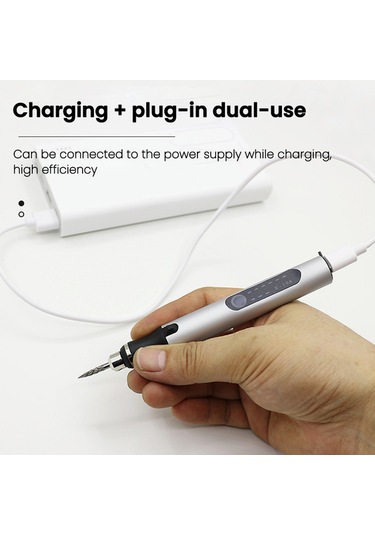 Moveevo Çok Yönlü Oyma Ve Parlatma Kalemi, 3 Hız Ayarlı, Şarj Edilebilir, Led Ekranlı, Metal Ve Ahşap İşleme İçin İdeal