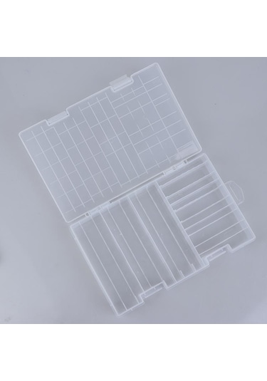 Jms Yerleştirilen 100 Adet Aaa Aa Pil Tutucu İçin Süper Hacimli Plastik Pil Saklama Kutusu Şeffaf