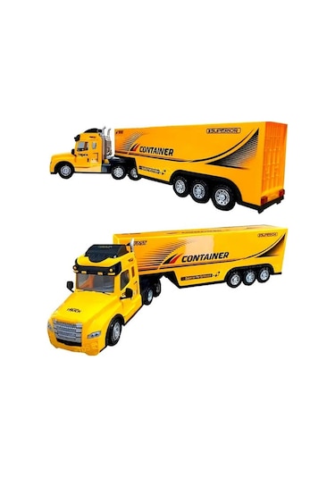Ctoy Uzaktan Kumandalı Sarı Tır Ve Römork 1:36 Ölçek 27 Mhz Direksiyon Kumandalı Rc Truck