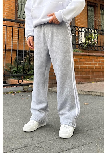 Flaw Biyeli Eşofman Altı Gri Melanj Gri Melanj