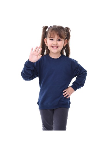 2'li Basic Şardonlu Çocuk Sweatshirt 3-10 Yaş Hardal-antrasit Su Yeşili - Lacivert