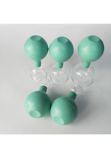 Qingmipy 5'li Cam Vakum Çupping Seti - Gümüşlü Emme Topu Ve Fasyalı Taraklı, Hücrelit, Gerilim Ve Omuz Ağrısı İçin Etkili, 24-64mm Çaplar Çok Renkli