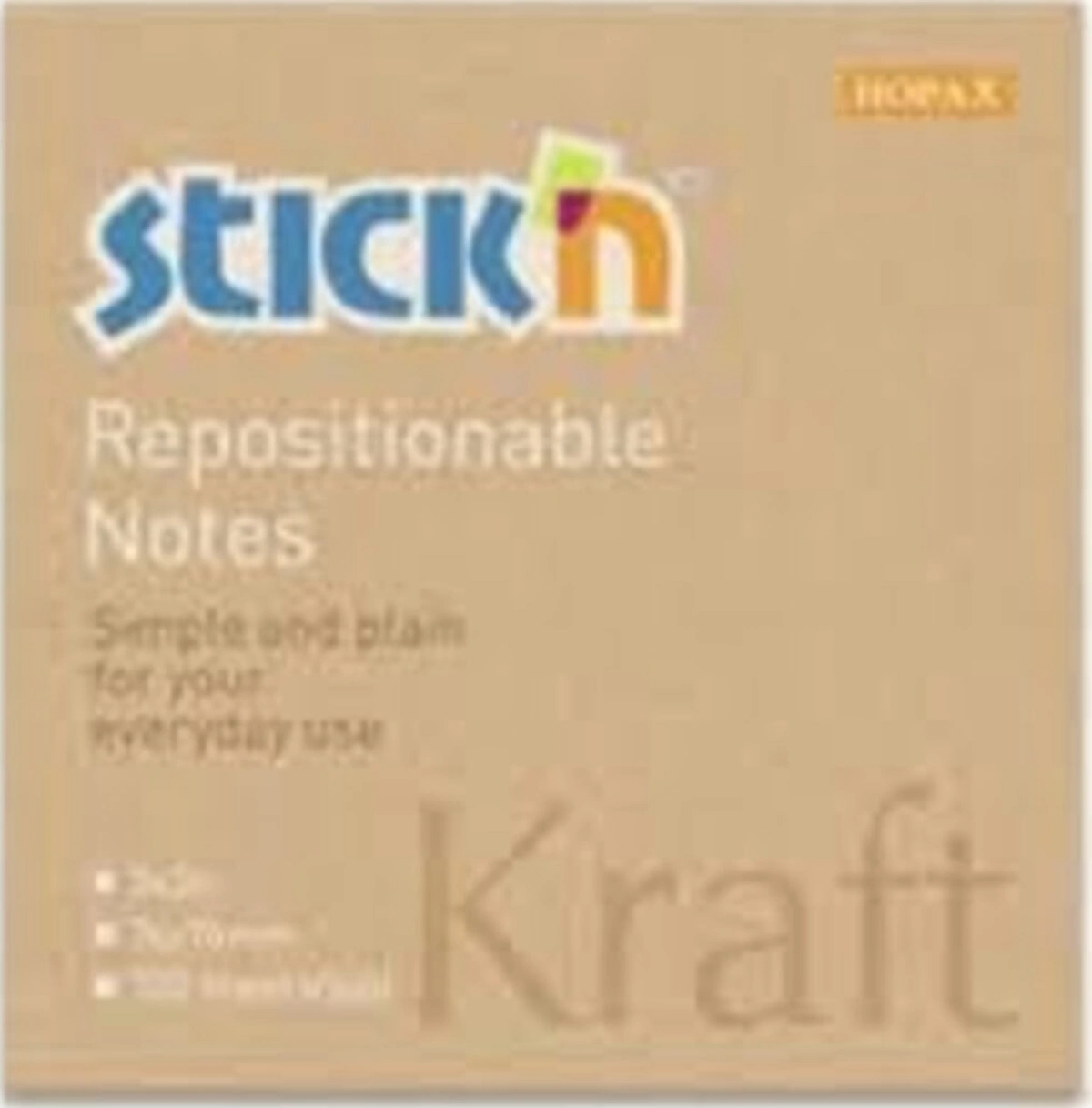 Stickn 76x76 Kraft Notes 100 Yp