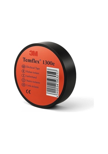 Siyah Temflex 1300e Elektrik İzole Bant 18mmx9.15m