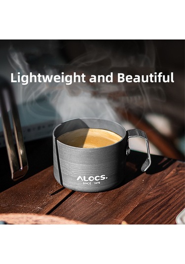 Alocs 160 Ml Çok Fonksiyonlu Metal Kahve Fincanları Kamp Gri