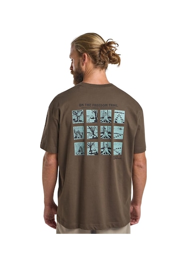 Jack Wolfskin Trailblazer Erkek Tişört Kahve Beji Bej