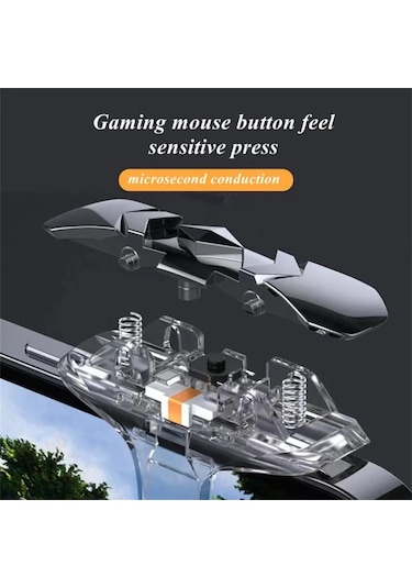 1çift Alloy Transparent Mehanik Düğmeleri Mobil Telefon Yardımcı Oyun İdare Oyunu Periferik