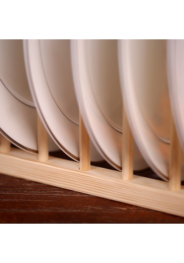 Geeroyoo Ahşap Tabak Kurutma Rafı, Mutfak Organizer, 8 Çubuklu 7 Bölmeli, Kompakt Tasarım, Tip 1/tip 2 Seçenekli Diğer