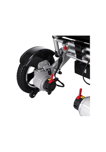 Ekonomik Lityum Pilli Hafif Akülü Tekerlekli Sandalye Uzaktan Kumandalı Ve Tek Hareketle Katlanabilir