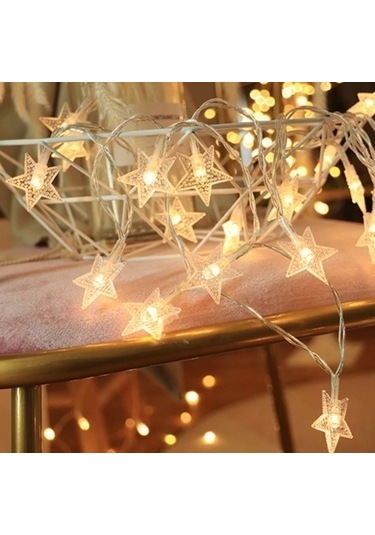 3m 20led Pilli 2 Kademeli Yıldız Led Gün Işığı Renkli