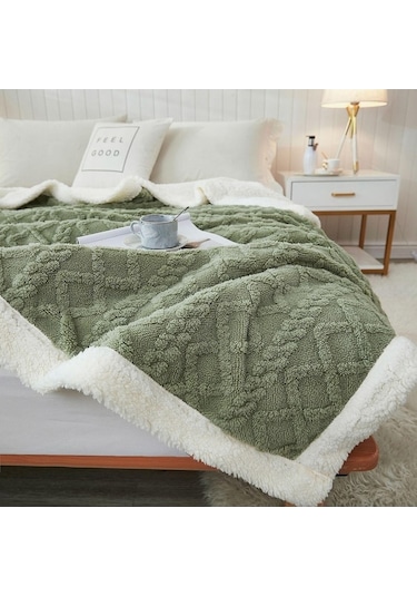 Novahub Mavi 7 Renk Kış Kalın Battaniye Sıcak Yün Battaniye Yumuşak Kanepe Kılıfı Yatak Örtüsü Çift Taraflı Düz Renk Yatak Örtüsü 70x100cm Mavi Mavi