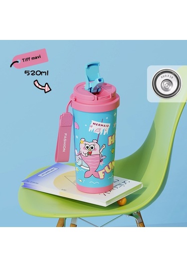 Kahve Fincanı Seramik Astar Hafif Lüks Yüksek Değerli İns Kızlar Taşınabilir 316 Paslanmaz Çelik Araba Termos Bardaklar Toptan 362 Çift İçecek Paslanmaz Çelik Tiff Mavi