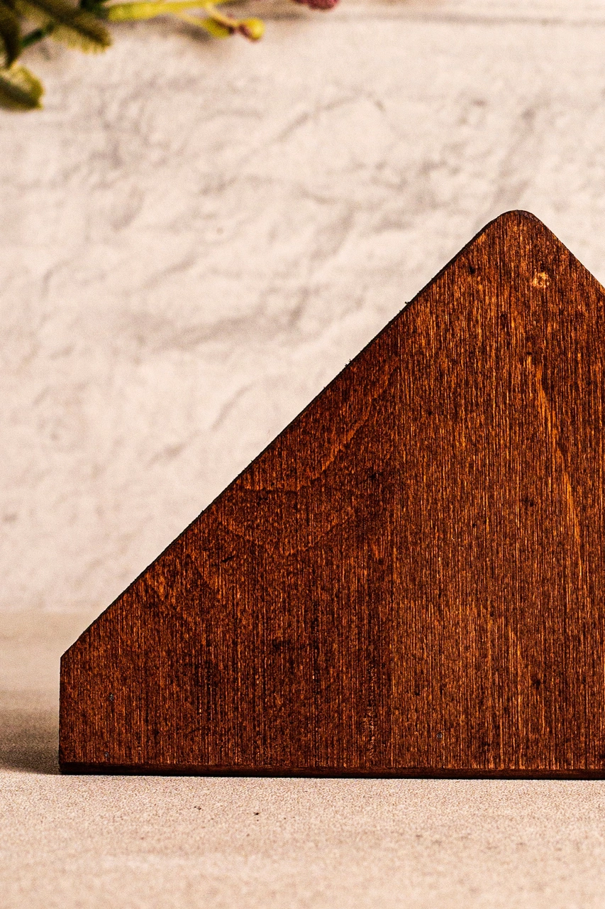 Snippy Zaro - Ahşap Peçetelik Masaüstü Peçete Organizeri Kahverengi