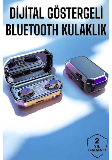 Dijital Göstergeli Bluetooth Bağlantılı Kulaklık Dokunmatik Kontrol