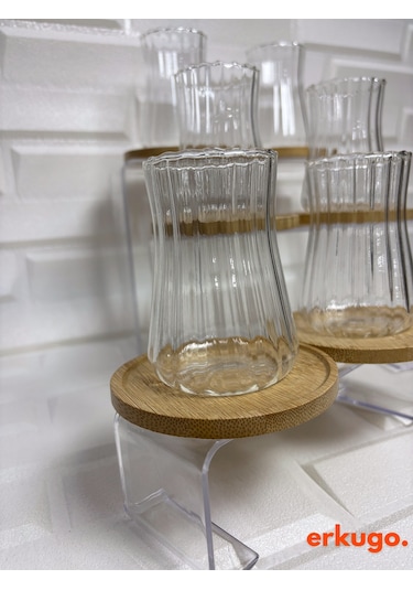 6 Adet Borosilikat Çay Bardağı, Isıya Dayanıklı Sunum Bardağı 225 Ml Ehlikeyf