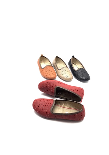 Hakiki Deri Hava Alabilir Delikli Hac Umre Tavaf Patiği Ve Ev Ayakkabısı Bordo