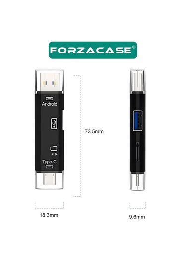 Forzacase FC983 5in1 Usb Micro Sd/ Tf Usb 3.0 Type-c Micro Usb Kart Okuyucu