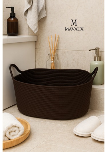 Hasır Jüt Dekoratif Sepet 20x30x50 Cm, Oyuncak, Çamaşır, Banyo, Mutfak Ve Düzenleyici Saklama Sepeti Kahverengi