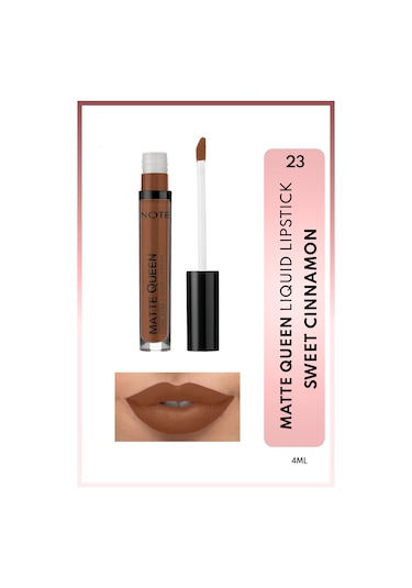 Note Cosmetique Matte Queen Lipstick Kalıcı Mat Likit Ruj - 23 Sweet Cinnamon - Kahverengi Note Cosmetique Matte Queen Lipstick Kalıcı Mat Likit Ruj - 23 Sweet Cinnamon - Kahverengi