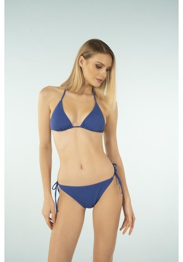 Estiva Üçgen İpli Bikini Takımı - Saks Çok Renkli