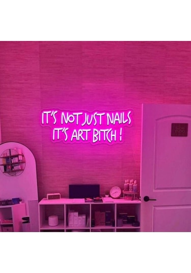 Twins Led It's Not Just Nails It's Art Bitch Yazılı Neon Tabela Pembe Model:model:25543366 Pembe