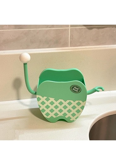 Elmpaly Yeşil Deliksiz Diş Fırçası Askısı - Banyo Tezgahı Veya Duvara Montaj Saklama Rafı Yeşil