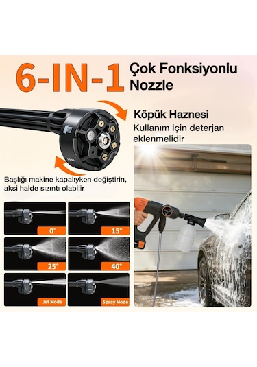 Kraft Hart Çift Akülü Şarjlı Yüksek Basınçlı Oto Yıkama Makinesi