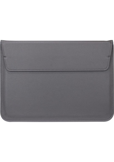Macbook Pro 14 İnç M3 A2992 A2918 Uyumlu Deri Mıknatıslı Çanta Stantlı Şık Tasarım Koyu Gri