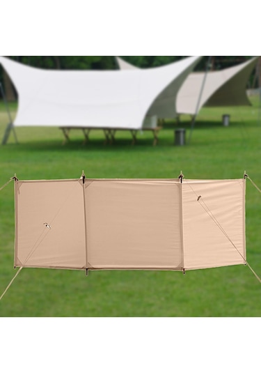 Suntek Açık Cam Rüzgar Koruyucu Soba Ön Piknik Dikdörtgen-250cmx70cm-haki Haki