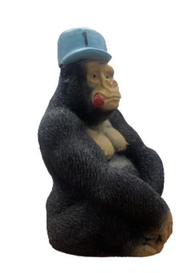 Benzersiz Şapkalı Goril Figürü El Yapımı Koleksiyonluk