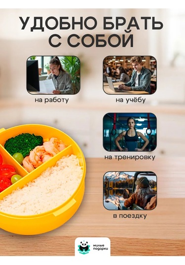 Milye Podarki Bölmeli Çocuk Öğle Yemeği Kutusu 314954134 Gri