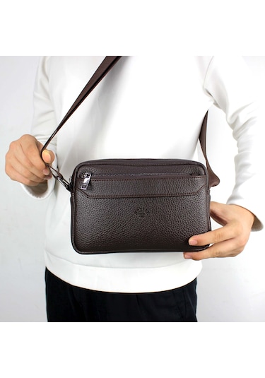 Unisex Kahverengi Orta Boy Askılı Postacı Omuz Çantası Kahverengi