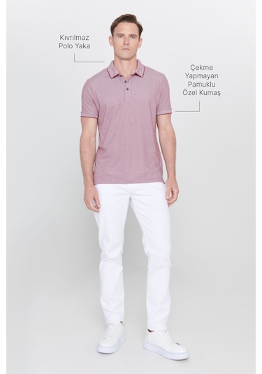 AC&Co / Altınyıldız Classics 4A4820200047BRDM Düğmeli Polo Yaka Cepsiz Slim Fit Erkek Tişört Bordo AC&Co / Altınyıldız Classics 4A4820200047BRDM Düğmeli Polo Yaka Cepsiz Slim Fit Erkek Tişört Bordo