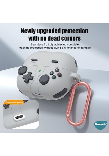 Microsonic Aipods Uyumlu 4 Kılıf Cartoon Figürlü Silikon Retro Gameboy Pembe