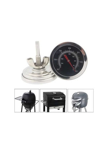 Ganzhoushop Termometre Sıcaklık Paslanmaz Ölçüm Izgara Fırın Çelik Barbekü Barbekü Aleti Fi