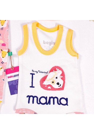 Yeni Doğan 3-6 Ay Kuzu Figürlü Şapkalı 3'lü Bebek Takımı Sarı Sarı