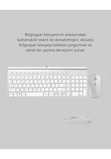 Ergonomik Kablosuz Klavye Mouse Takımı - Tam Boy, Sessiz Ve Güvenilir