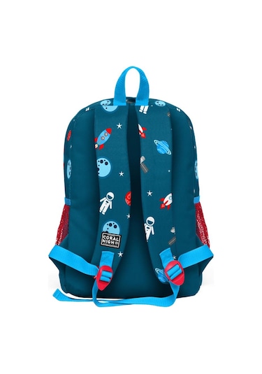 Coral High Kids Civit Kırmızı Uzay Desenli Dört Bölmeli Okul Çantası 23116