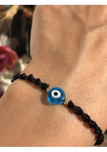 Altın Bileklik Nazar Boncuklu Ip Bileklik N11.32790 Sarı Altın