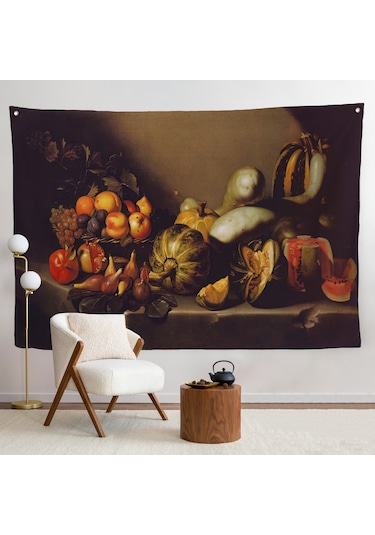 Caravaggio - Meyveli Natürmort Duvar Örtüsü - Still Life With Fruit-7134