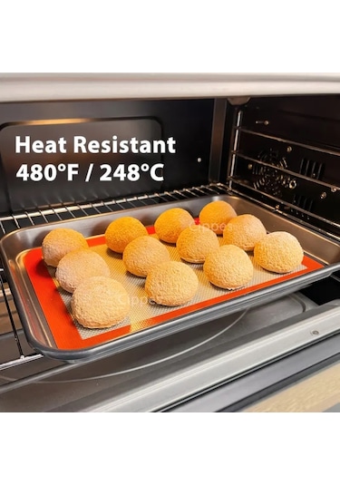 Yapışmaz Silikon Pişirme Matı 30x40 Cm, Isıya Dayanıklı Hamur Açma Ve Pişirme Halısı Diğer