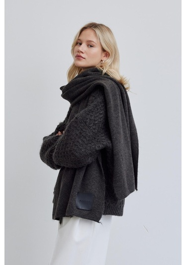 Manuka Cozy Yumuşak Dokulu Atkı Antrasit