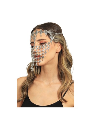 Kadın Antik Gümüş Kaplama Ayarlanabilir El Yapımı Peçe Gümüş