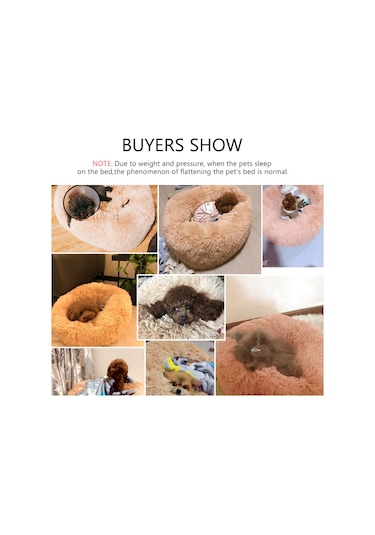 Mufunye Yumuşak Peluş Yuvarlak Evcil Hayvan Yatağı İçin Kedi Küçük Köpekler İçin Renkli Mavi - 60 Cm Çap