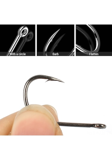 Kosona 6 Numara Yüksek Karbon Çelik Ise Nishi Çemberli İğneler 100 Adet - Dayanıklı, Ters Tırnaklı, Deniz/nehir/uzunova Uygun