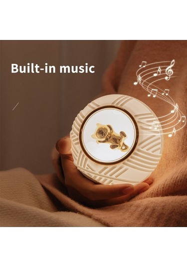 Tongxida Kedi Şekilli Müzikli Gece Lambası - 3 Işık, 6 Hr Zamanlayıcı, Usb Şarjlı, 110x108mm Diğer