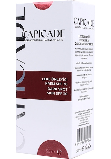 Capicade Leke Önleyici Krem SPF30 50 ML