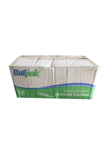 Burpak Poşetli Jelatinli Ahşap Kürdan 50 x 400'lü