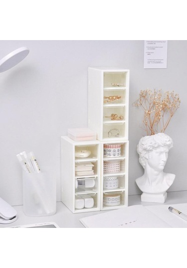 Masaüstü Kozmetik Saklama Kutusu 4 Çekmece Üniteleri Konteyner Kasa Küçük Organizatör Kutusu Diğer
